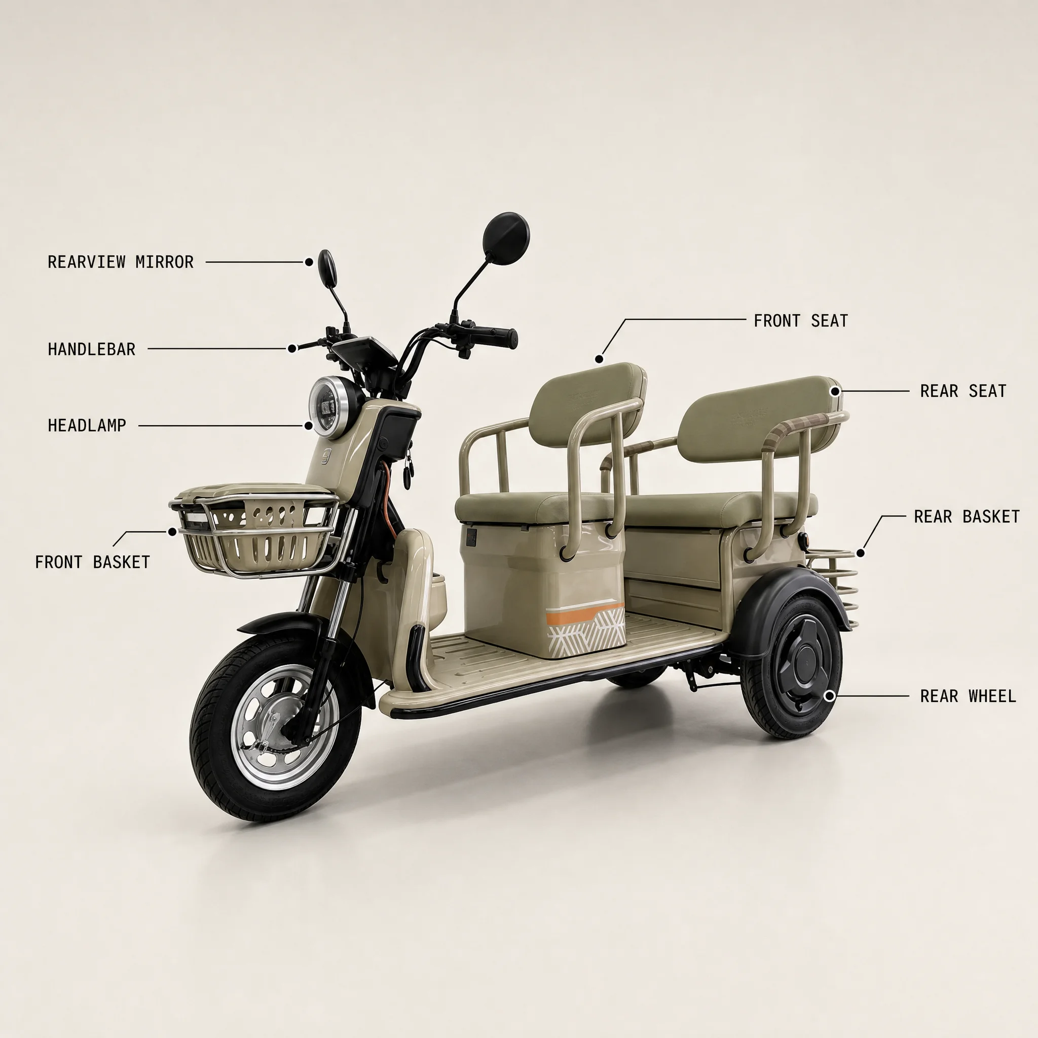 Wholesale BRAND C6 New Electric Cargo Tricycle Warehouse Farm Market Delivery Fleet Buyer Logistics 1000W Adult