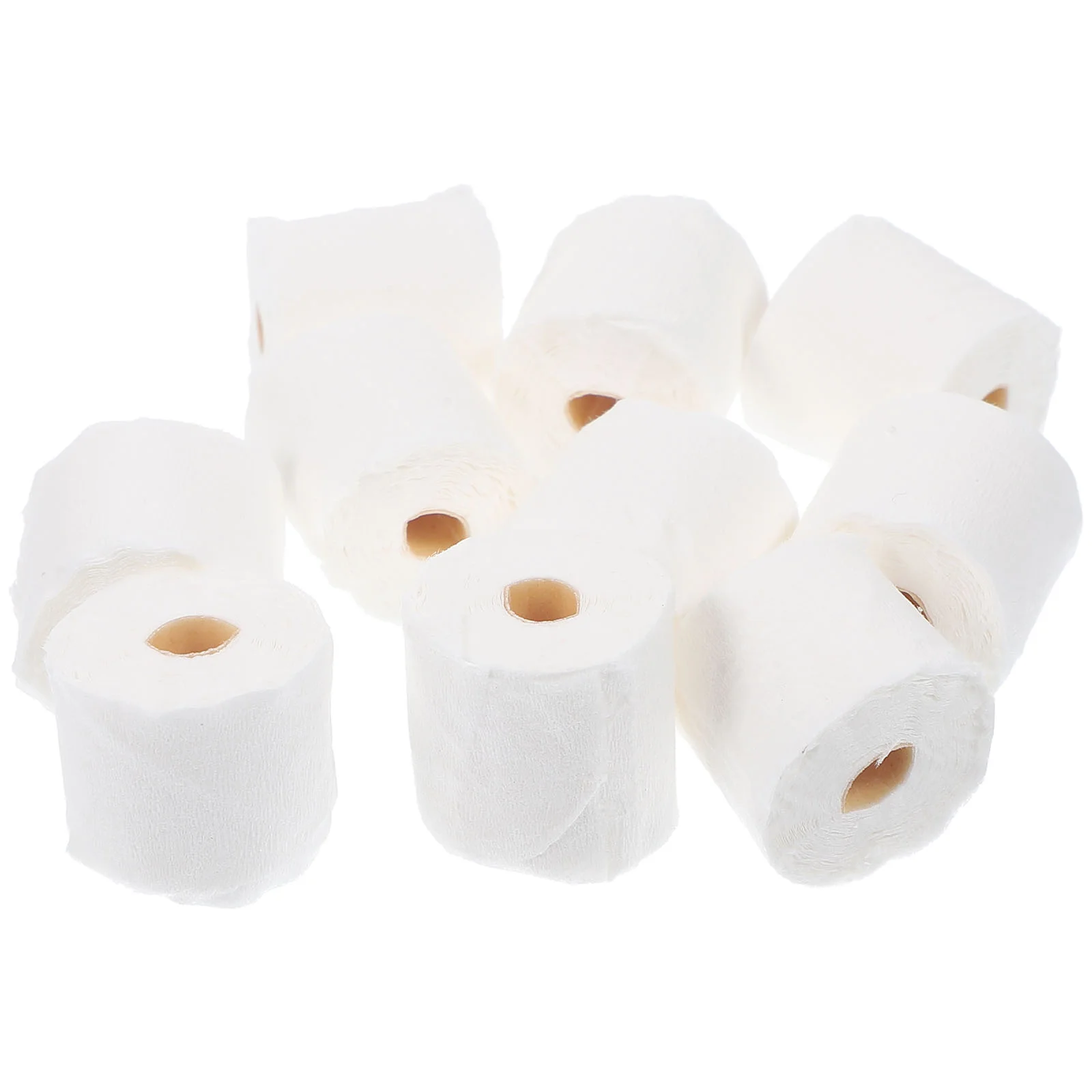 10 Pcs Miniature Dollhouse Toilet Tissue Paper Prop Home Decor Simulation Furniture Toy Realistic Look