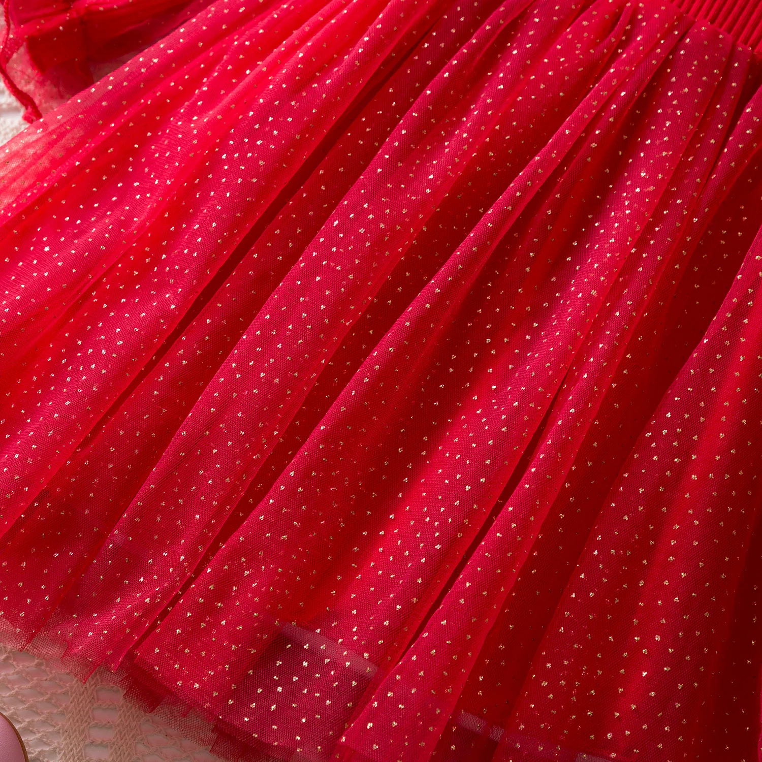 2024 New Girls Red Christmas Dress Autumn Winter Long Sleeve Warm Clothing Princess Birthday Party Gown Tutu Kids Sequin Dress