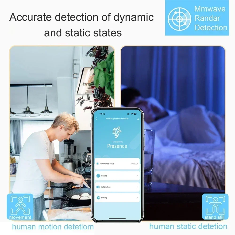 Inteligente Detector de Presença Humana, Luminância, Detecção de Distância, Corpo, PIR Sensor, Home Assistant, Smart Home Sensors