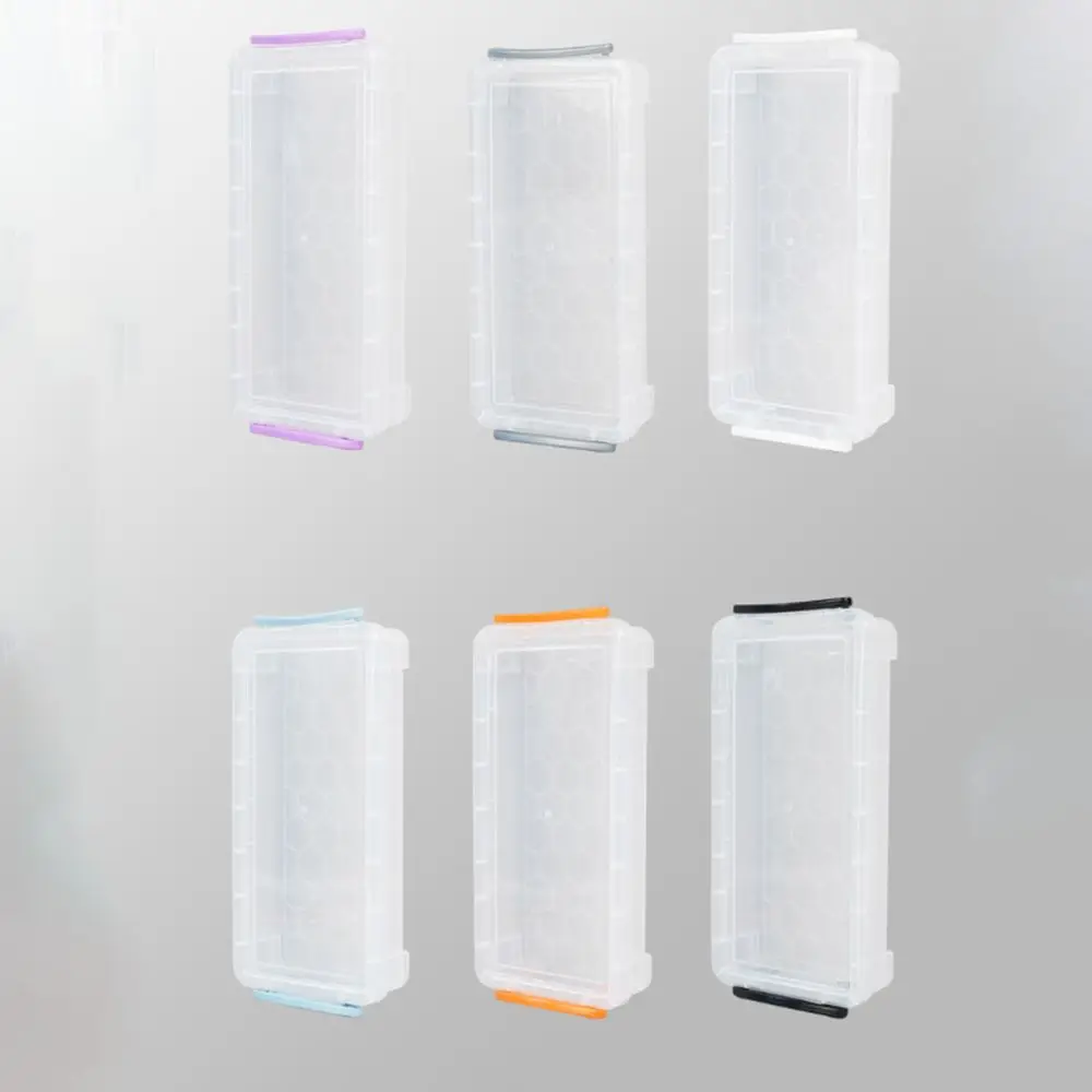 Large Capacity Transparent Pencil Case Plastic Space-Saving Stationery Storage Box Stackable Double Open Sketch Pen Bag