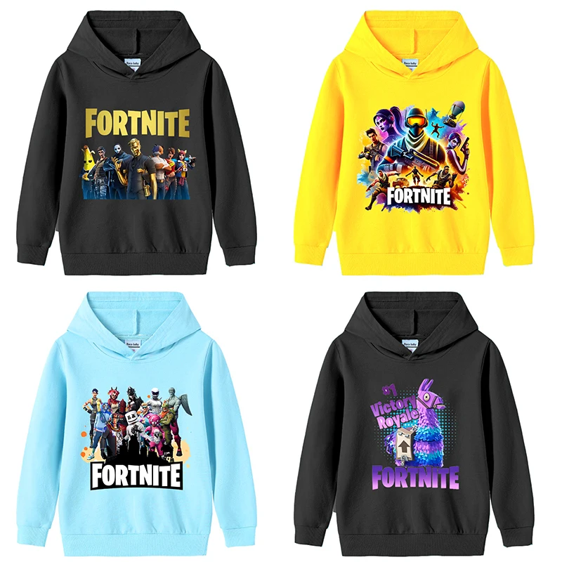 Fortnites Kind Hoodies Herbst Kapuzenpullover für Jungen Mädchen Dünner Trainingsanzug Langarm Pullover Tops Sportbekleidung Kinderkleidung