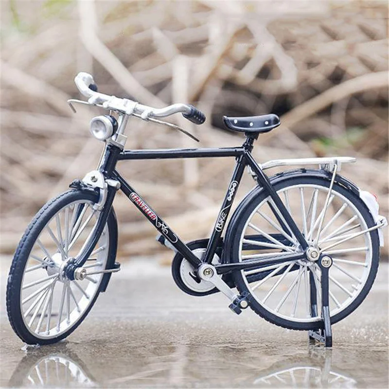 Metalowe puzzle 3D, model roweru w skali 1:10, mini retro styl, klasyczny rower ze stopu, odlewany model roweru na palce, zestaw do samodzielnego montażu dla dzieci.