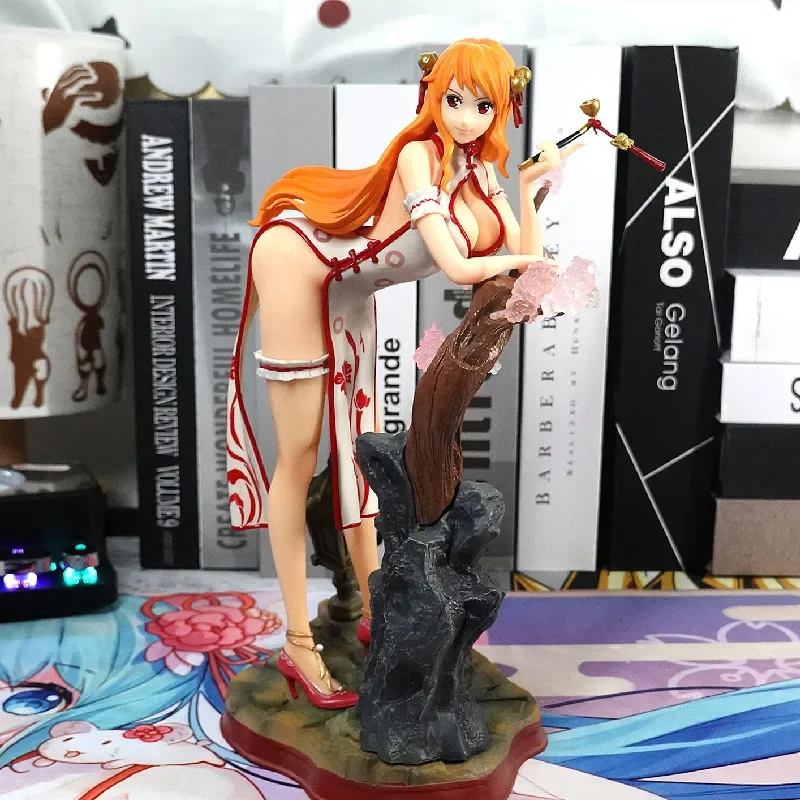 26cm Anime One Piece Game Gk Cheongsam Nami Pvc Sexy Action Figurine Collectible Ornaments Modle Doll Toy Children Birthday Gift