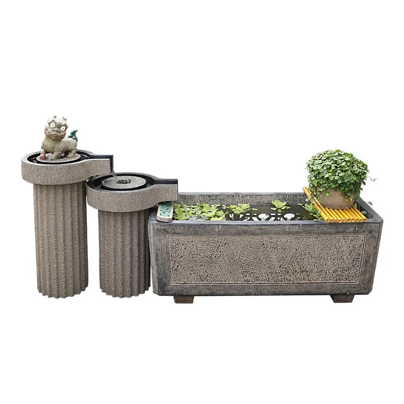 

Large Water Fountain Decoration Living Room Terrace Courtyard Fish Pond Circulating Waterscape Fish Tank