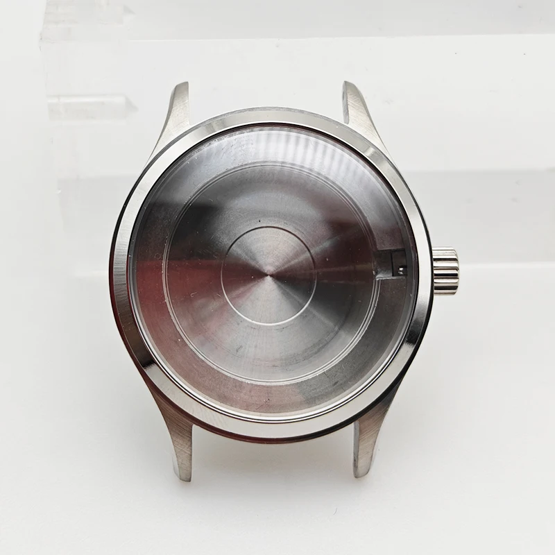 40mm Case 316L Stainless Steel Case Silver Watch Replacement Accessories Fit Miyota8215 2813 Automatic Movement