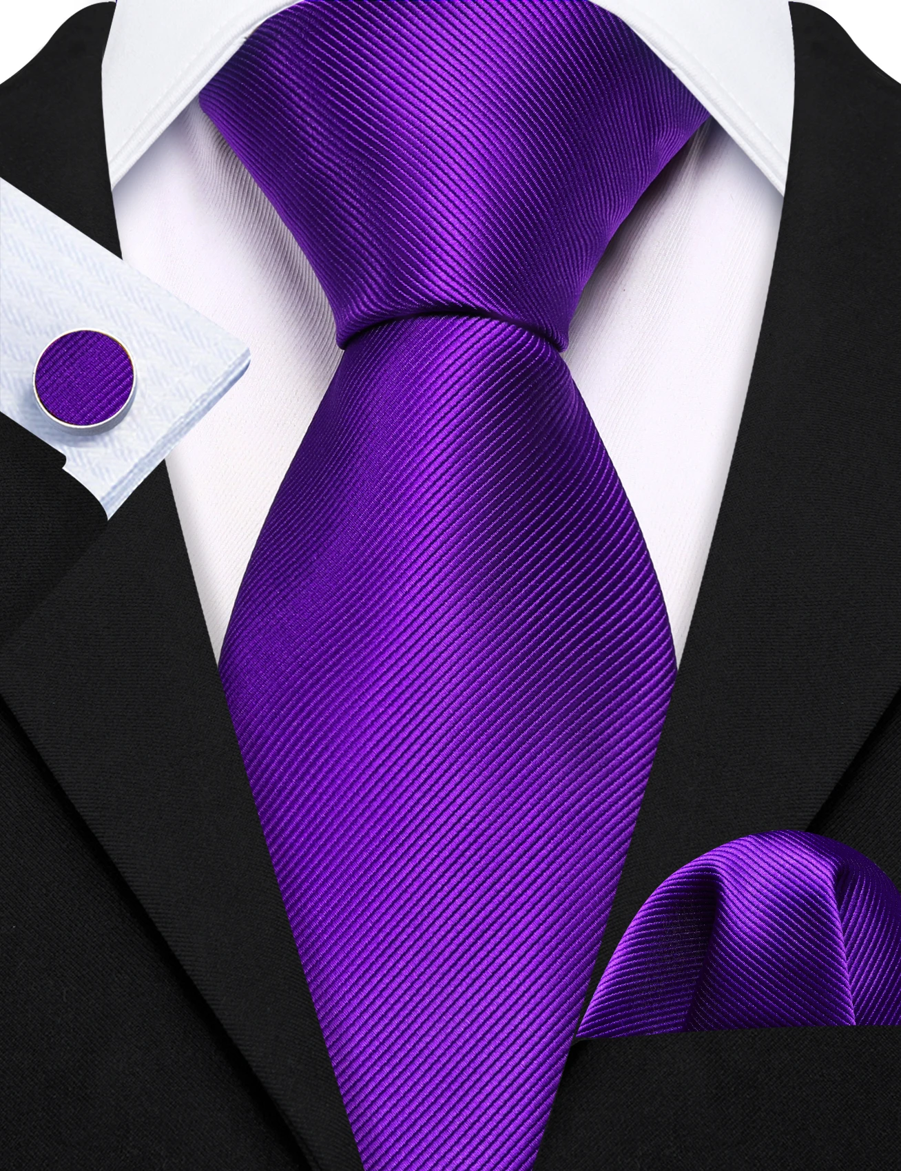 Eleagnt Prune Violet InjTies pour Hommes, Nouveau Solide Tissé Mouchoir lèvent De Manchette Ensemble Marié De Mariage Designer ixerra. Wang LN-6475