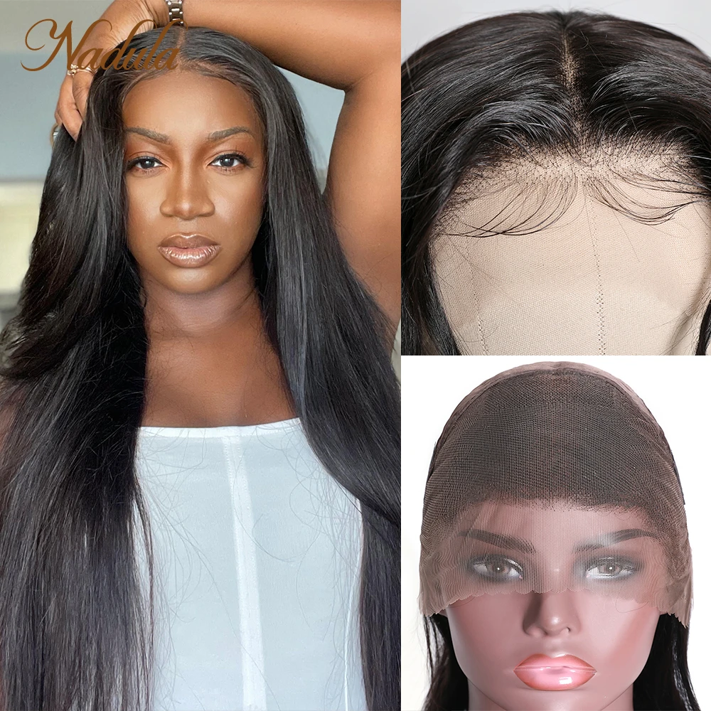 Perruque Lace Front Wig lisse brésilienne – Nadula Hair, cheveux naturels, 13x4, pre-plucked, 150%-180%, pour femmes africaines