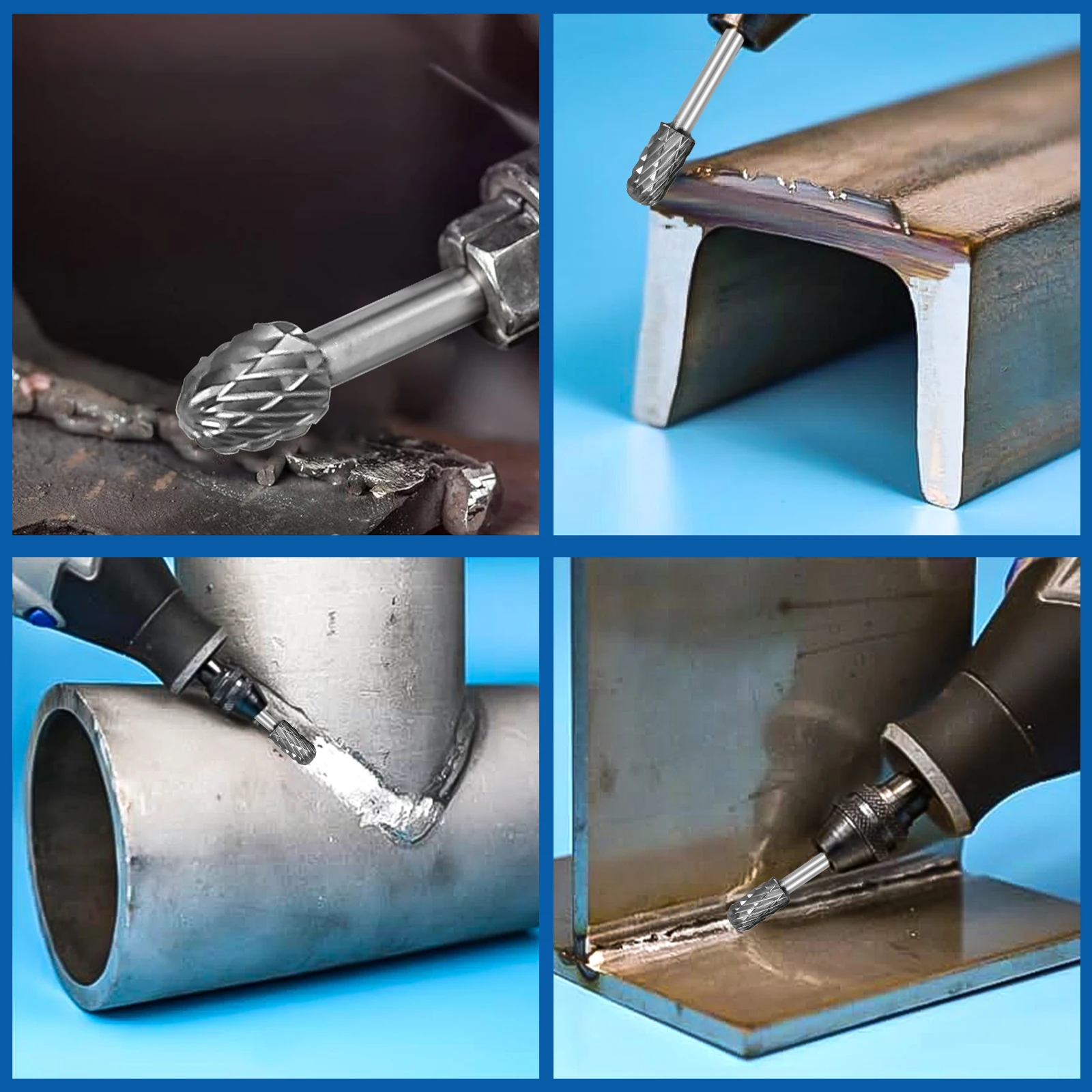 40 pz 3-6mm Teste di Rettifica Diamantate Mini Bit Per Utensile Trapano Rotante Bava Accessori di Rettifica Gambo Kit di Strumenti Strumento Abrasivo