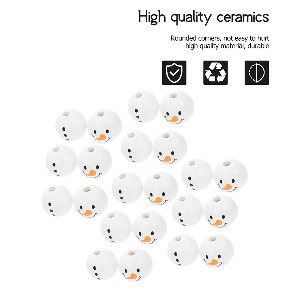 

20Pcs Craft Making Beads Wooden Snowman Charms for DIY Jewelry Christmas Decoration Handicrafts Personalized Accessories