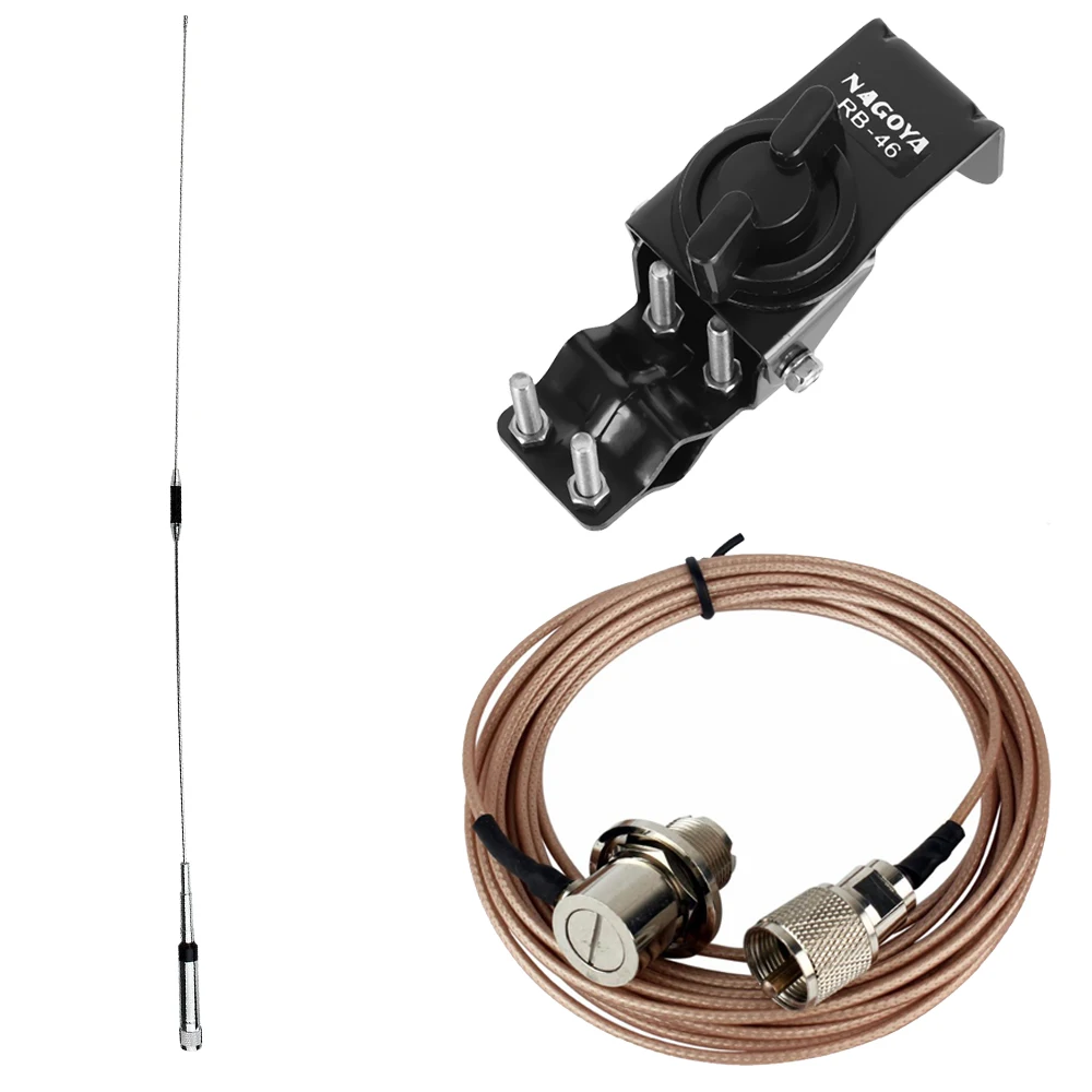 

NL-770R antenna with black RB-46 Mount Bracket and 5M SC-316 Extension Cable For Car Radio Kenwood Yaesu ICOM