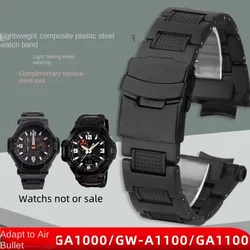 For Casio G-shock GA-1000 GA1100 GW-4000 GW-A1100 A1000 Plastic steel Watch Strap Black Sport Wristband Mens watchband Bracelet