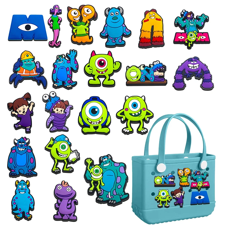 

6-60pcs/Set MINISO New Monsters Inc Shoe Charms Cartoon Shoe Accessories DIY Decor for Kids Shoes Birthday Gifts for Boys Girls