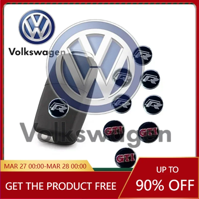 Emblemas para VW Volkswagen, pegatinas para coche, pegatinas para llaves de coche, llavero de control automático, accesorios de emblema para Volkswagen GTI R Polo T5 Gol