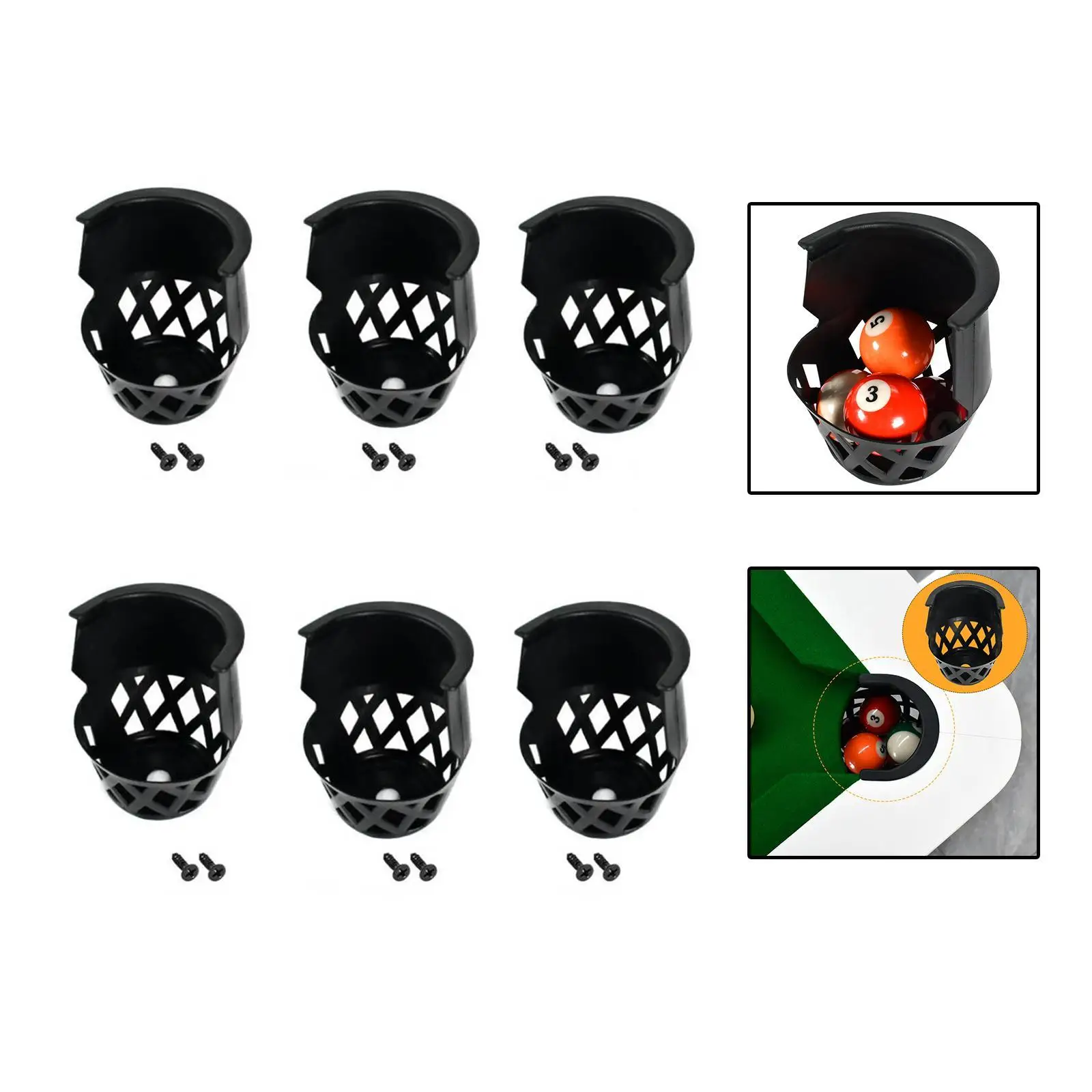6x Kieszenie do Bilarda, Kieszenie Siatkowe, Worek na Kule, Zamiennik