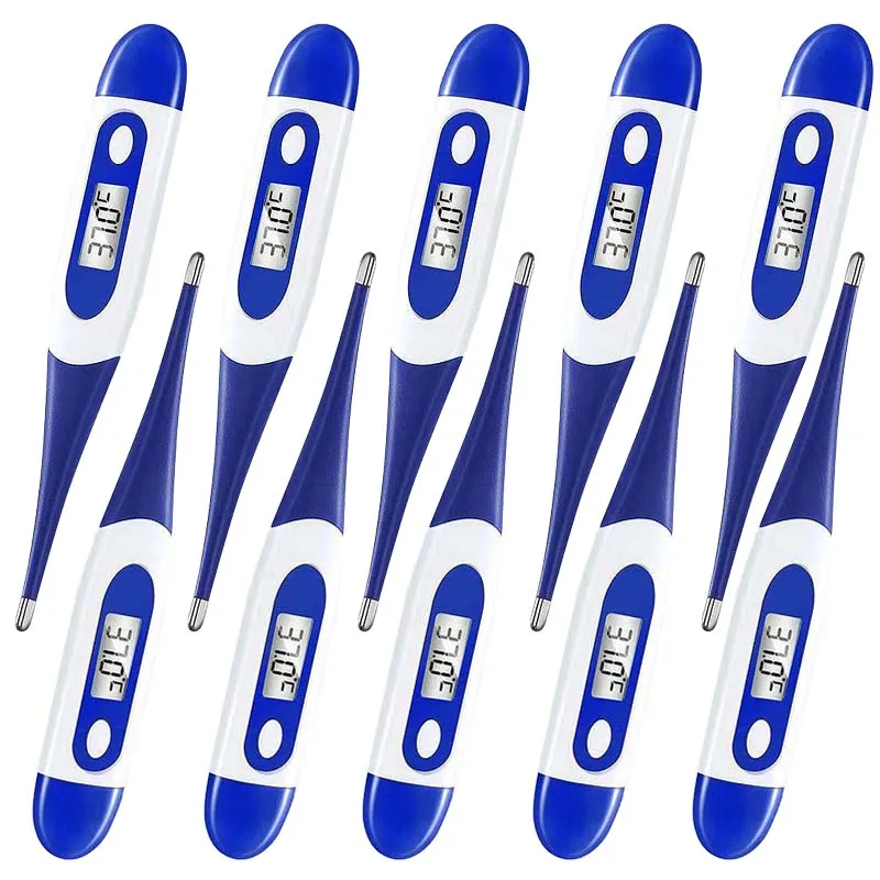 10PCS Thermometer Electronic Soft Head Digital Armpit Temperature Measurement Household Adults Children Thermometers for Fever