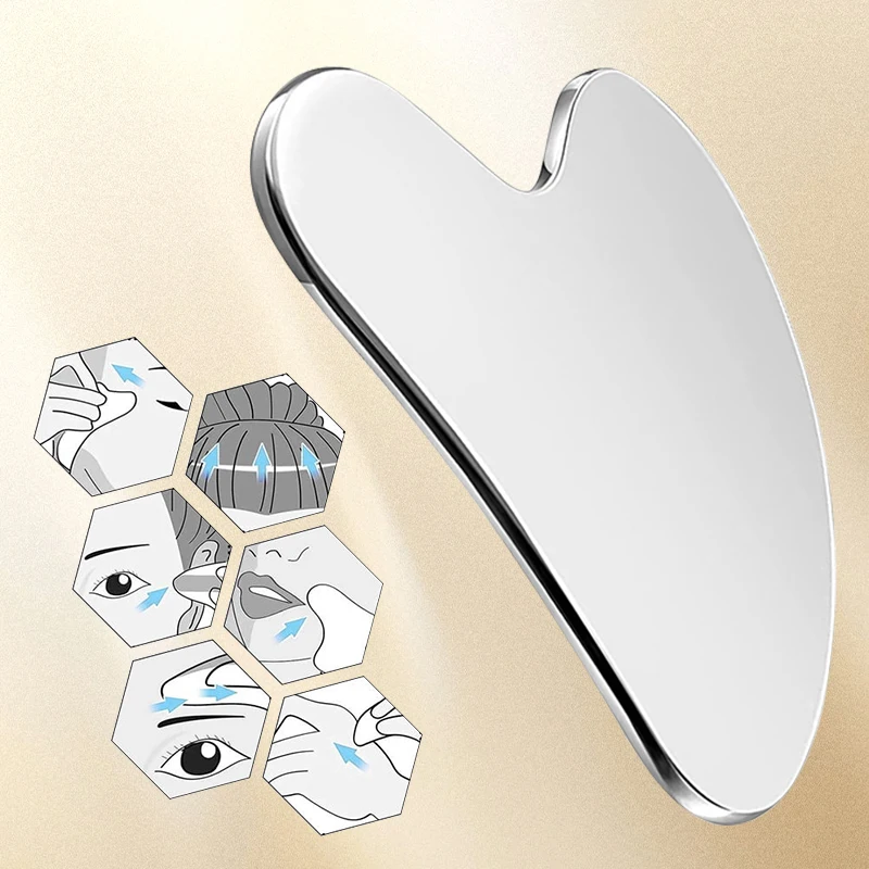 Gua Sha Board Guasha Massage Face Stainless Steel Body Massager Facial Scraping Plate SPA Guasha Scraper Neck Back Care Massager