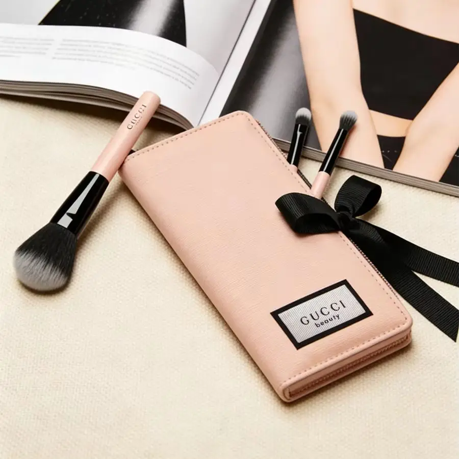 GUCCIs bag Makeup Brush Set Pink Blush Brush Cosmetic Storage Case Puff Storage Beauty Tool Kit Luxury Holiday Gift For Girlfrie