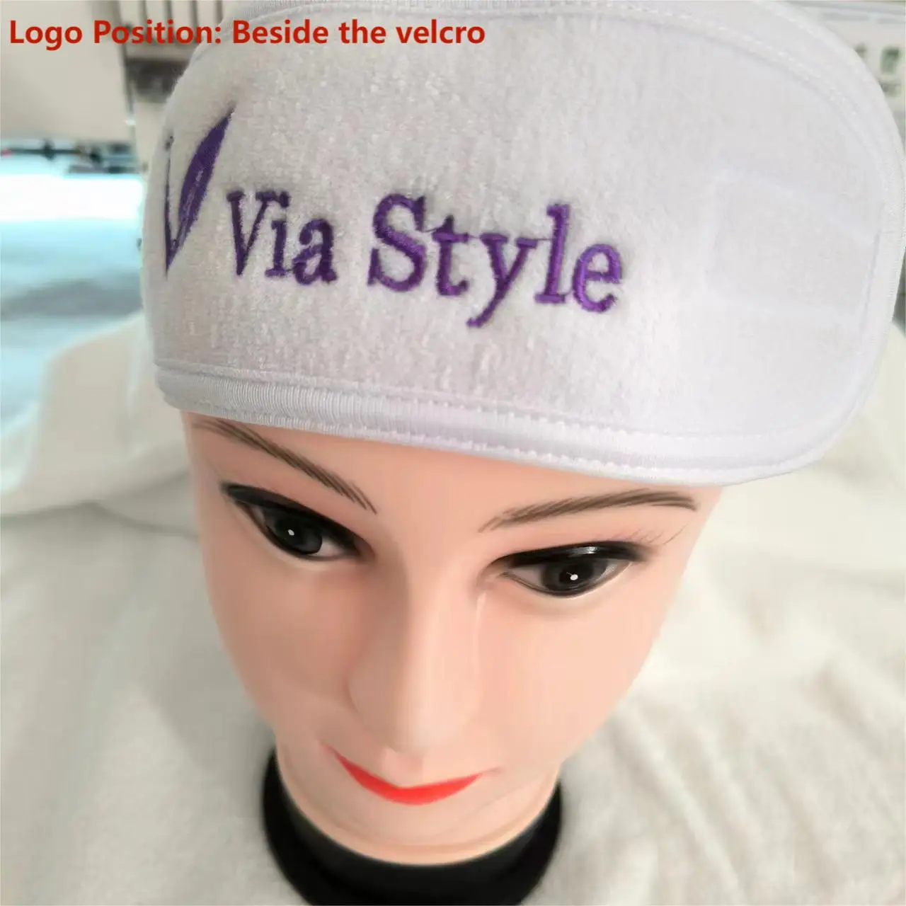 Ahsnme 10 pçs personalizar logotipo branco faixa de cabelo salão de beleza toalha banheiro monograma letras spa headbands toalhas de microfibra