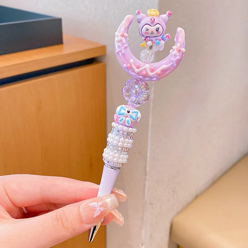 kawaii Sanrio crystal sparkling diamond rotating gel pen black cute girl dream cinnamoroll my melody Melody bead pen kuromi