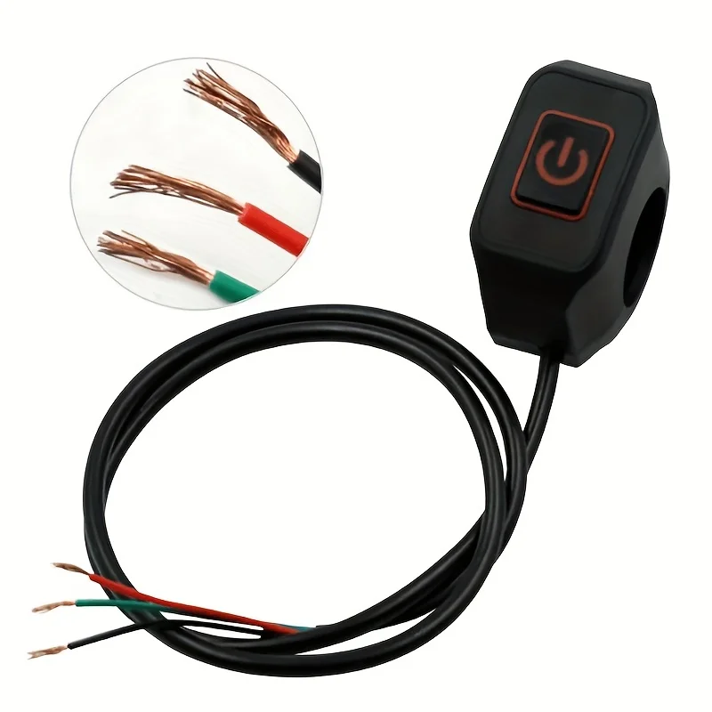 Universal Motorcycle Handlebar Switch Button 12V Button Connector Switch for Electric Star Pressure Waterproof Control Switch image 2