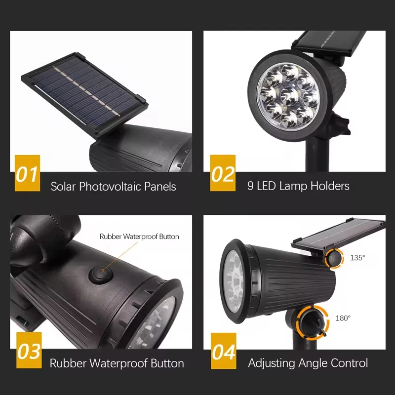 Imagem -06 - Xiaomi-mijia Led Solar Projectores ao ar Livre Ip65 Impermeável Brilho Ajustável Jardim Quintal Decorações de Pátio Decorações