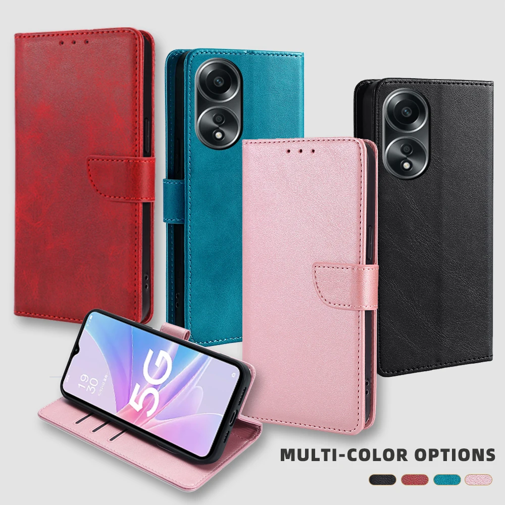 

GEFENIS Leather Phone Case For OPPO A57 A77 A57S A57E A77S A56S A58 A78 A1X A58X A1 A78 Flip Cover Card Slots Magnet Buckle Wall