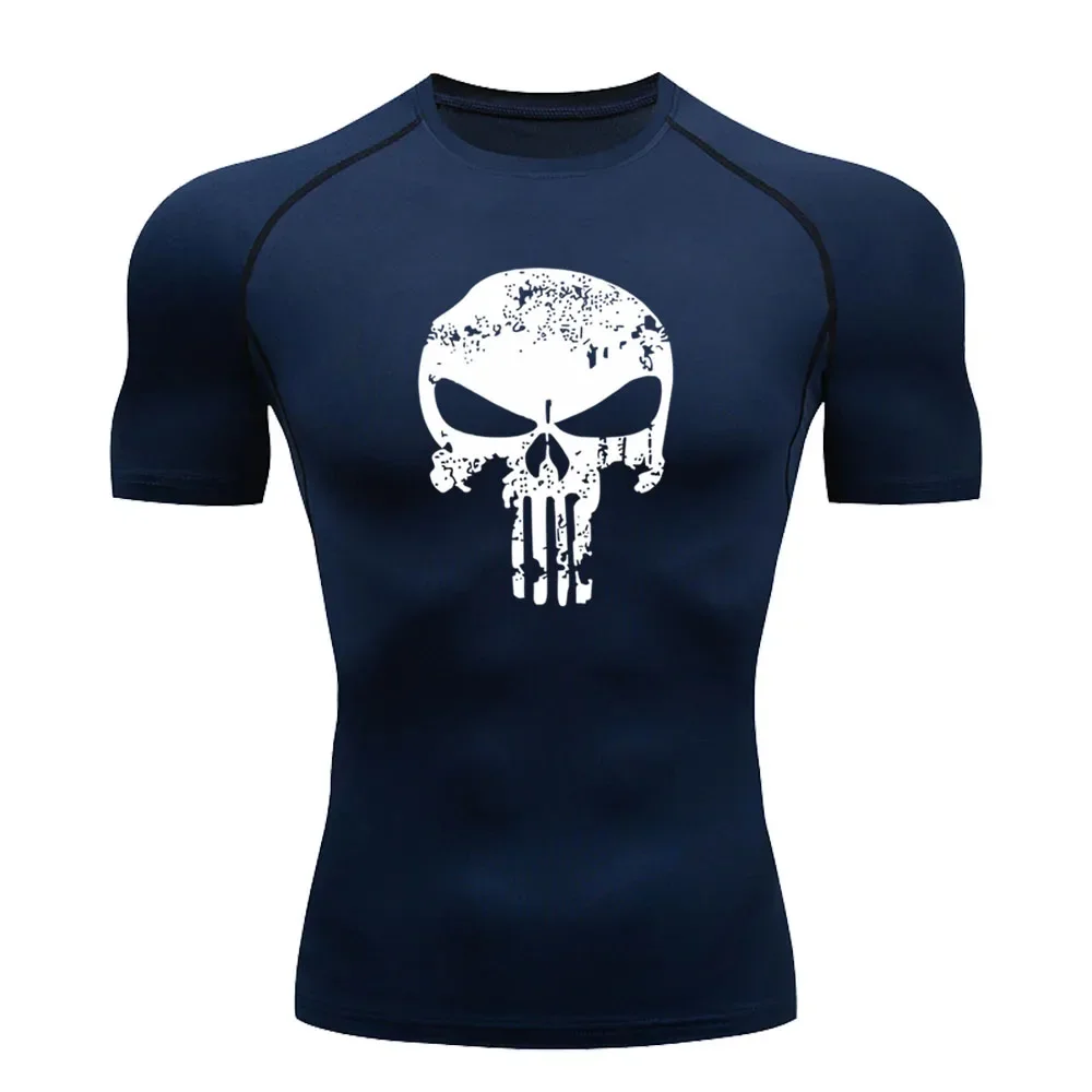 Marvel\'s The Punisher Compression Shirt Men Superhero Anime Gym Shirt Quick Drying Athletics Tops Tees Summer Fitness Basketball