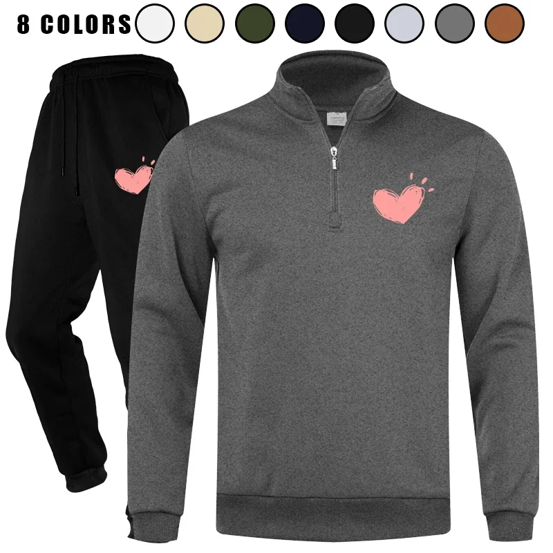 

Men's Athletic 2 Piece Quarter Zip Casual Running Tracksuit Jogging Sweatsuit Sets