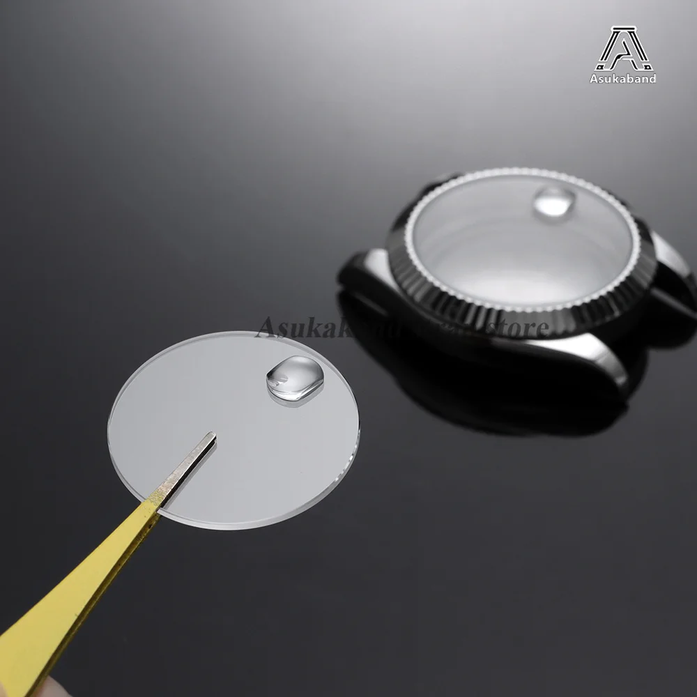 1.2mm-Thickness Flat Sapphire Surface Watch crystal 28mm-32mm Round Glass With Date Window and Bubble Magnifier Lens Accessories