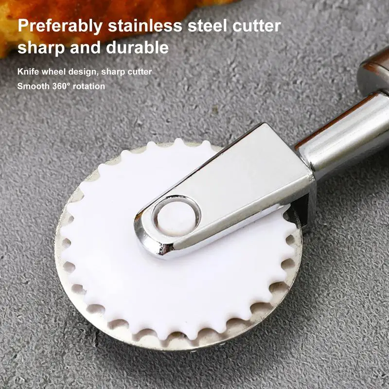 Stainless Steel Pizza Cutter Single Wheel Cutter Stainless Steel Pastry Creative Roller With Non-Slip Handle pasta dough cutter