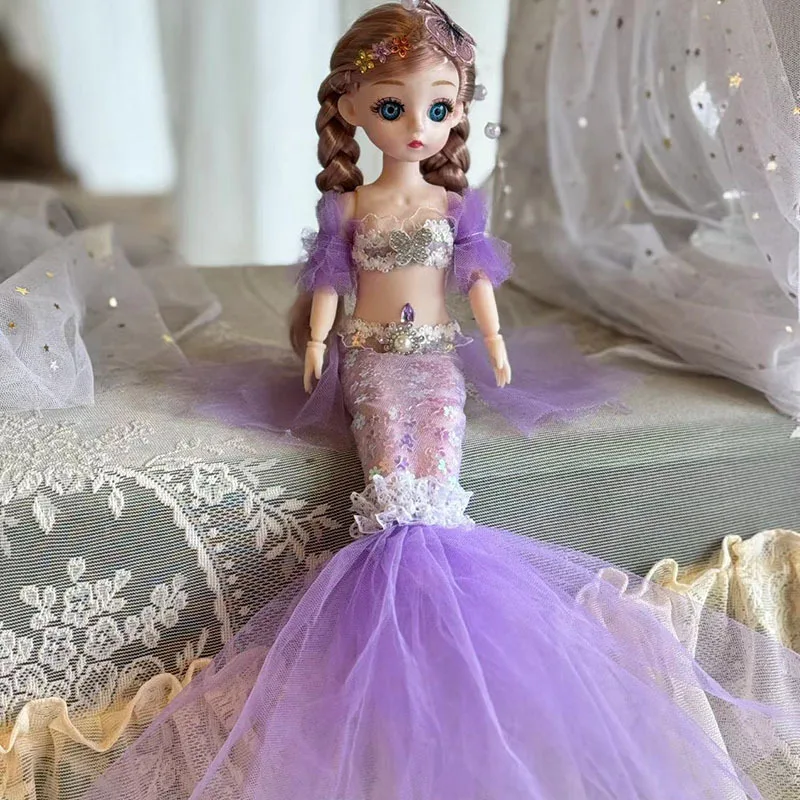 12 pouces sirène princesse Ariel poupée habiller ensemble de jeu avec robes de mariée enfants semblant jouer boîte-cadeau pour anniversaire noël
