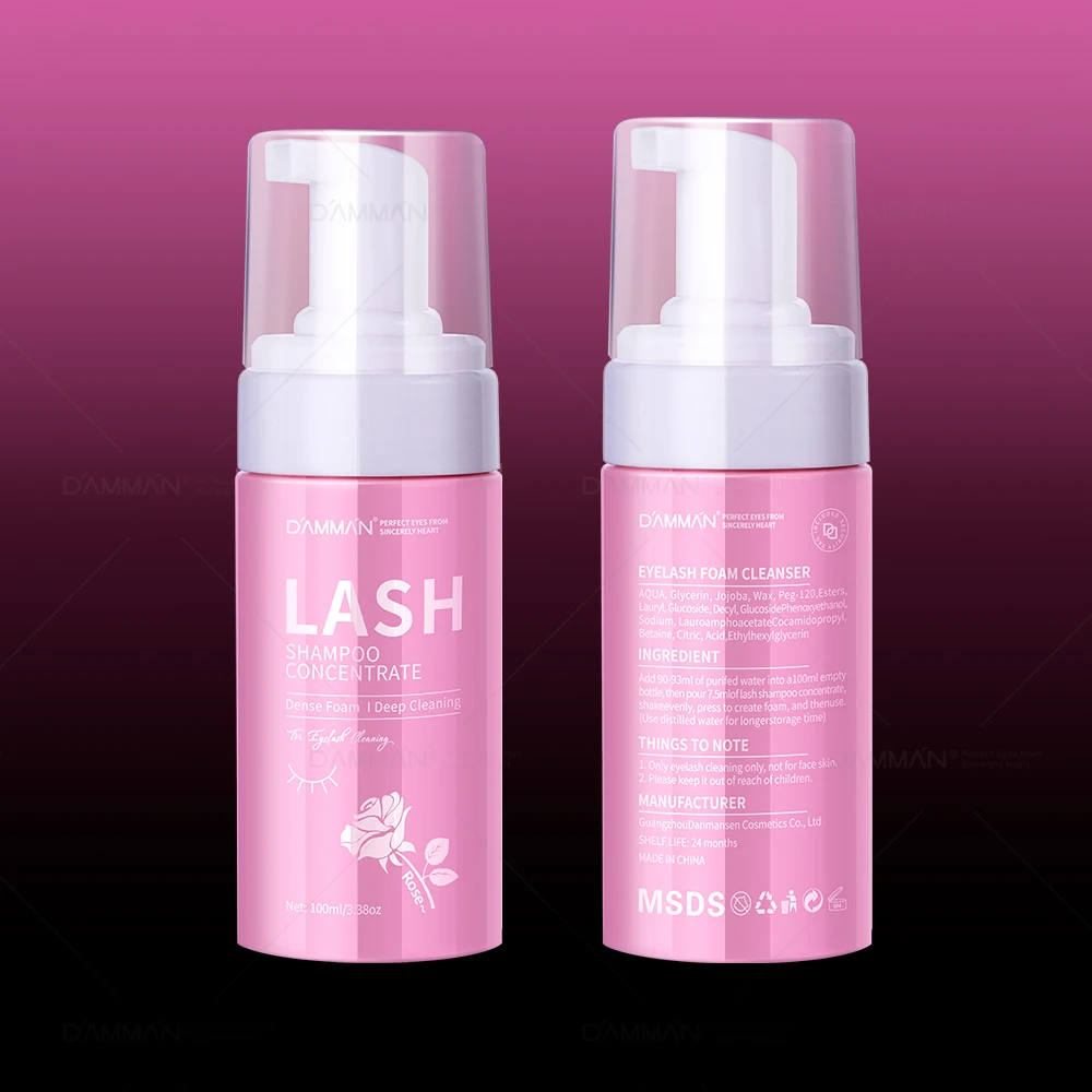 Damman New Upgrade 7,5 ml professionelles Wimpernshampoo für Wimpernverlängerungen, sanfte Reinigung, 6-in-1-Wimpernshampoo-Set mit Bürste