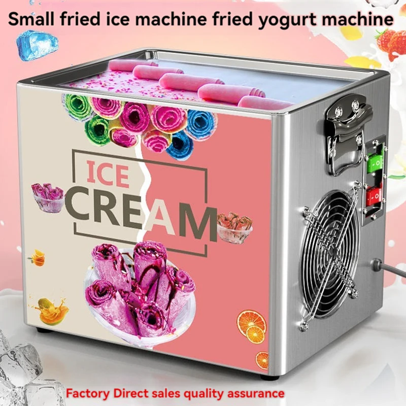 

Tabletop Use Small Electric Thai Fry Pan Ice Cream Rolled Fried Yogurt Ice Cream Roll Machine Maker