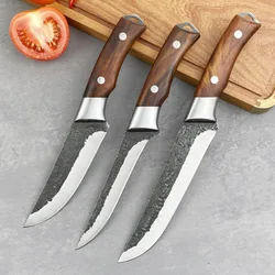 Forged Kitchen Chef Knife Set High Carbon Steel Meat Fish Fruit Knives Professional Butcher Boning Cleaver Knife with Cover