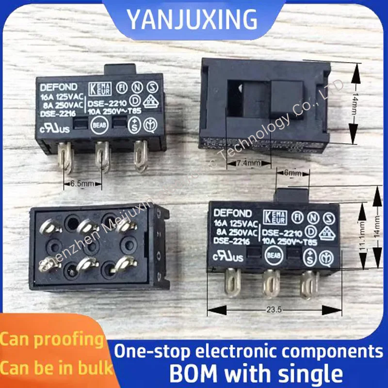 1~5pcs/lot fluctuation of the 2-position 6-pin switch dual double-row 16A high-current sliding power switch