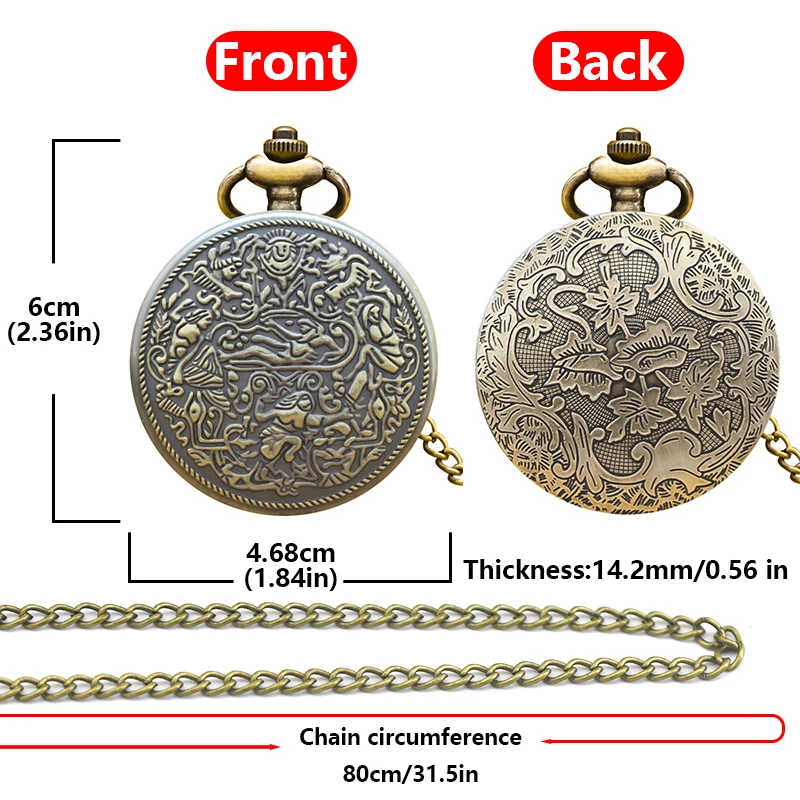 Винтажные бронзовые раскладные кварцевые карманные часы в египетском стиле