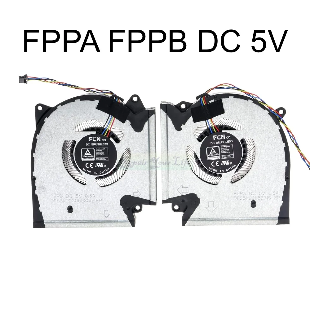 Imagem -02 - Ventilador de Refrigeração para Asus Rog Strix G713qe G713qc G713ic G713ie G713 Cpu Gpu Cooler Fppa Fppb 13nr0850p02011 13nr0850p01011 5v