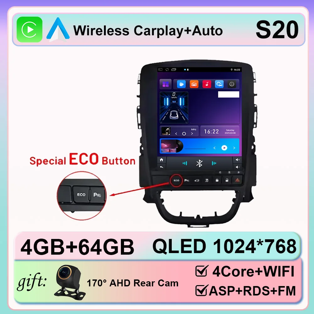 Android 16 Carplay voor Opel Astra J Cascada Buick Verano Excelle 2009-2015 Autoradio Auto Navigatie Multimedia Speler