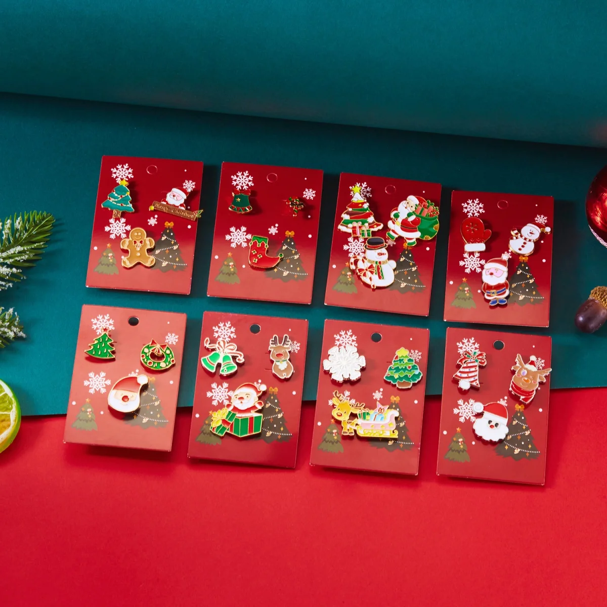 Weihnachten Pins Set Emaille Rentier Glocke Santa Claus Schneemann Kranz Lebkuchen Schneeflocke Broschen Für Frauen Männer Urlaub Geschenke