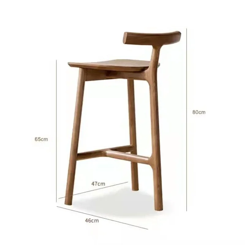 Solid Wood Bar Chairs for Home Bar Chair Nordic Designer Leisure High Stools Modern Minimalist Household Bar Chair Furniture