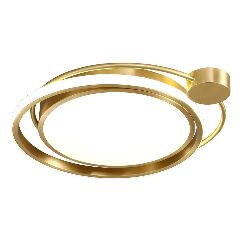 

Modern simple living room ceiling lamp, Nordic new modern light luxury bedroom full copper lamp