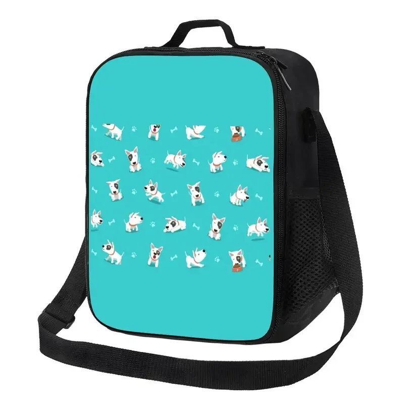 Cute Bull Terrier Puppy Insulated Lunch Bag for School Office Animal Dog Waterproof Cooler Thermal Lunch Box Women Children