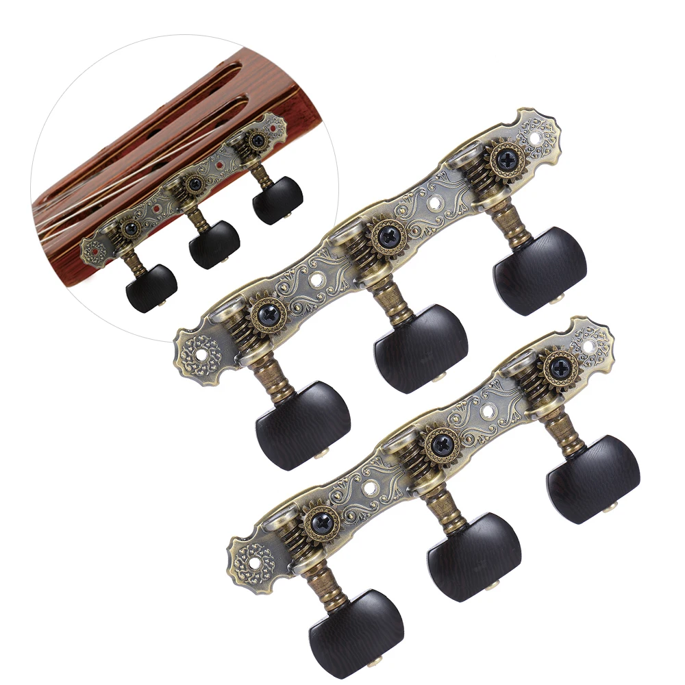 

Alice 2 Pcs (L&R) Classical Guitar Tuning Peg Bronze Plated Acoustic Guitar Machine Heads 1 : 16 Tuning Keys Knobs String Tuners