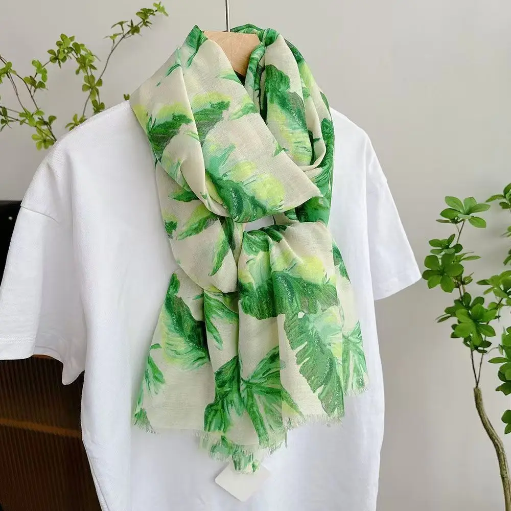 

Women Cotton Linen Print Scarf Spring Summer New Soft Breathable Fabric Shawl Lightweight Sunscreen Beach Wrap Versatile Scarves