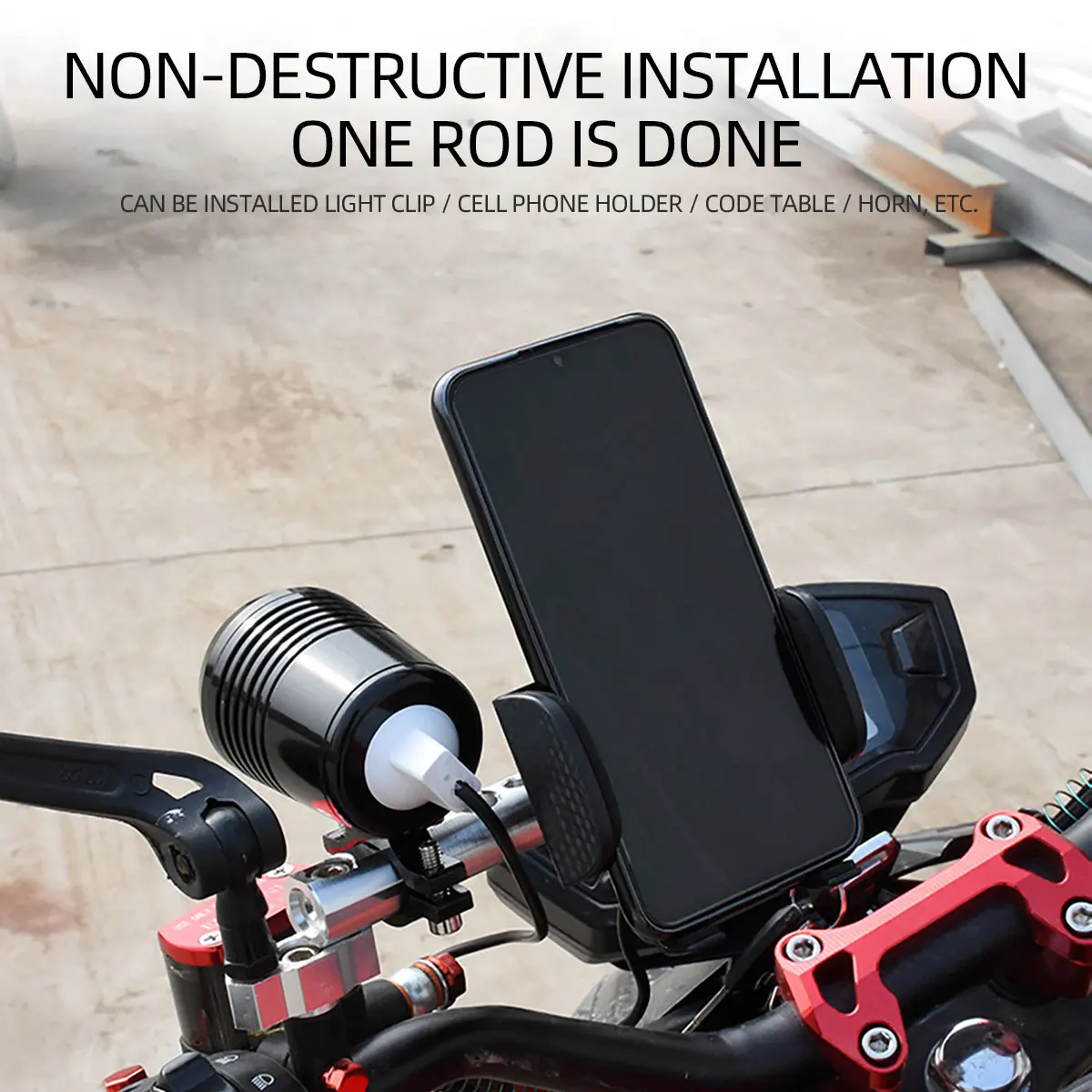 1 PCs Universal Mirror Mount Expansion Bracket for Motorcycles, Scooters and ATVs, Supports Cell Phone Holder Spotlights image 4