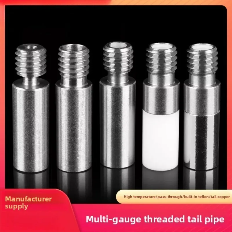 3D Printer Accessories All-metal straight-through  Titanium Alloy Red Copper E3D Stainless Steel Throat M6