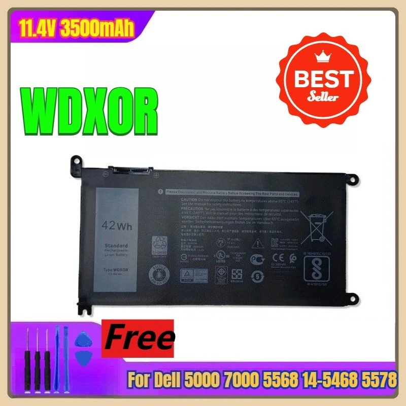 

11.4V 3500mAh Laptop Battery WDX0R for Dell 5000 7000 5568 14-5468 5578