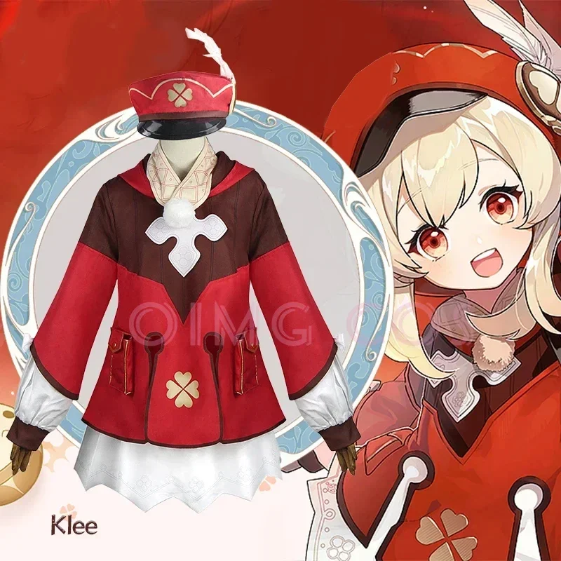 Genshin impact Klee cosplay costume uniforme parrucca cosplay anime stile cinese costumi di Halloween per bambini ragazza donne gioco Ke Li