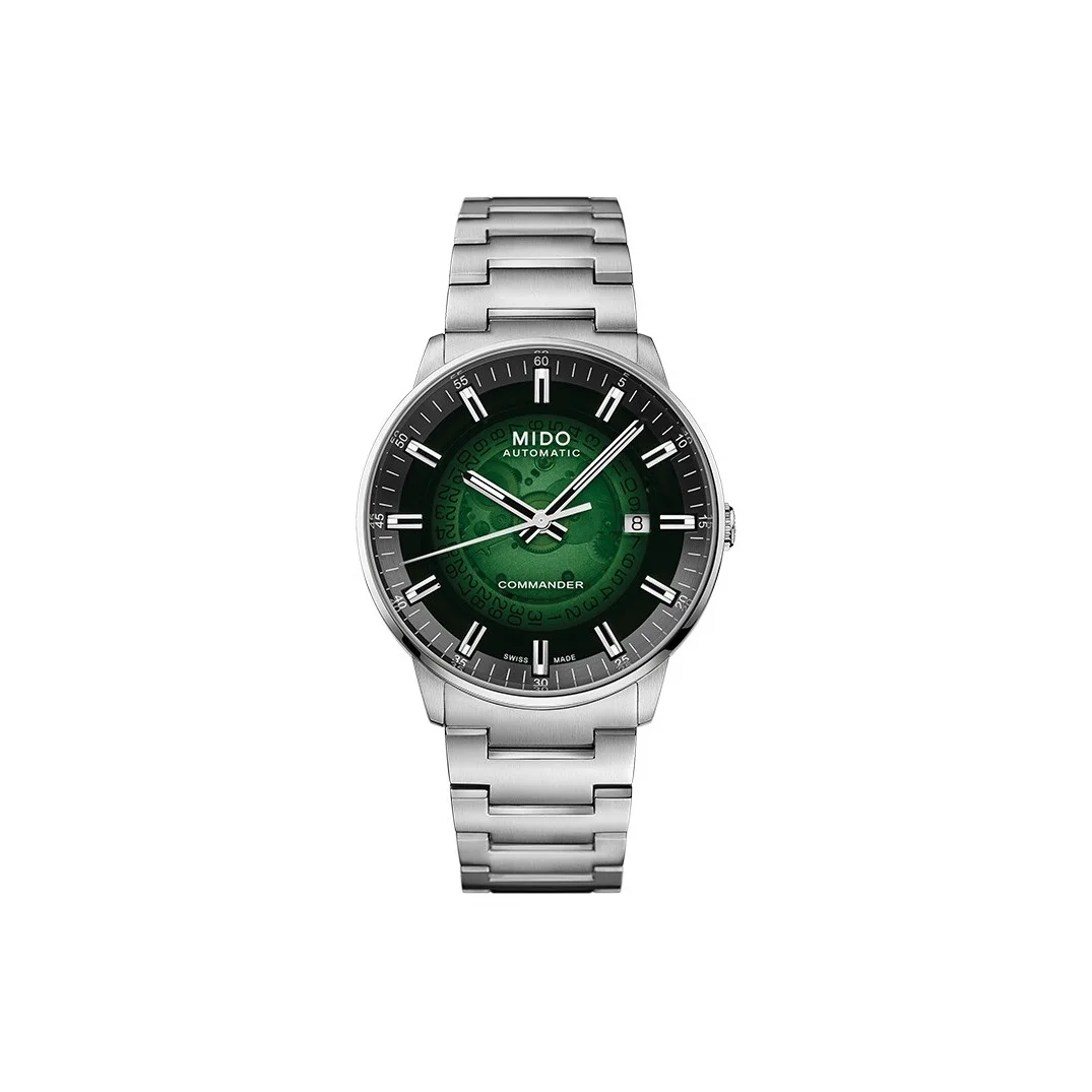 MIDO Commander Collection Automatic Mechanical Movement Men's Watches Watch 40mm Green Dial Metal Strap M021.407.11.411.03
